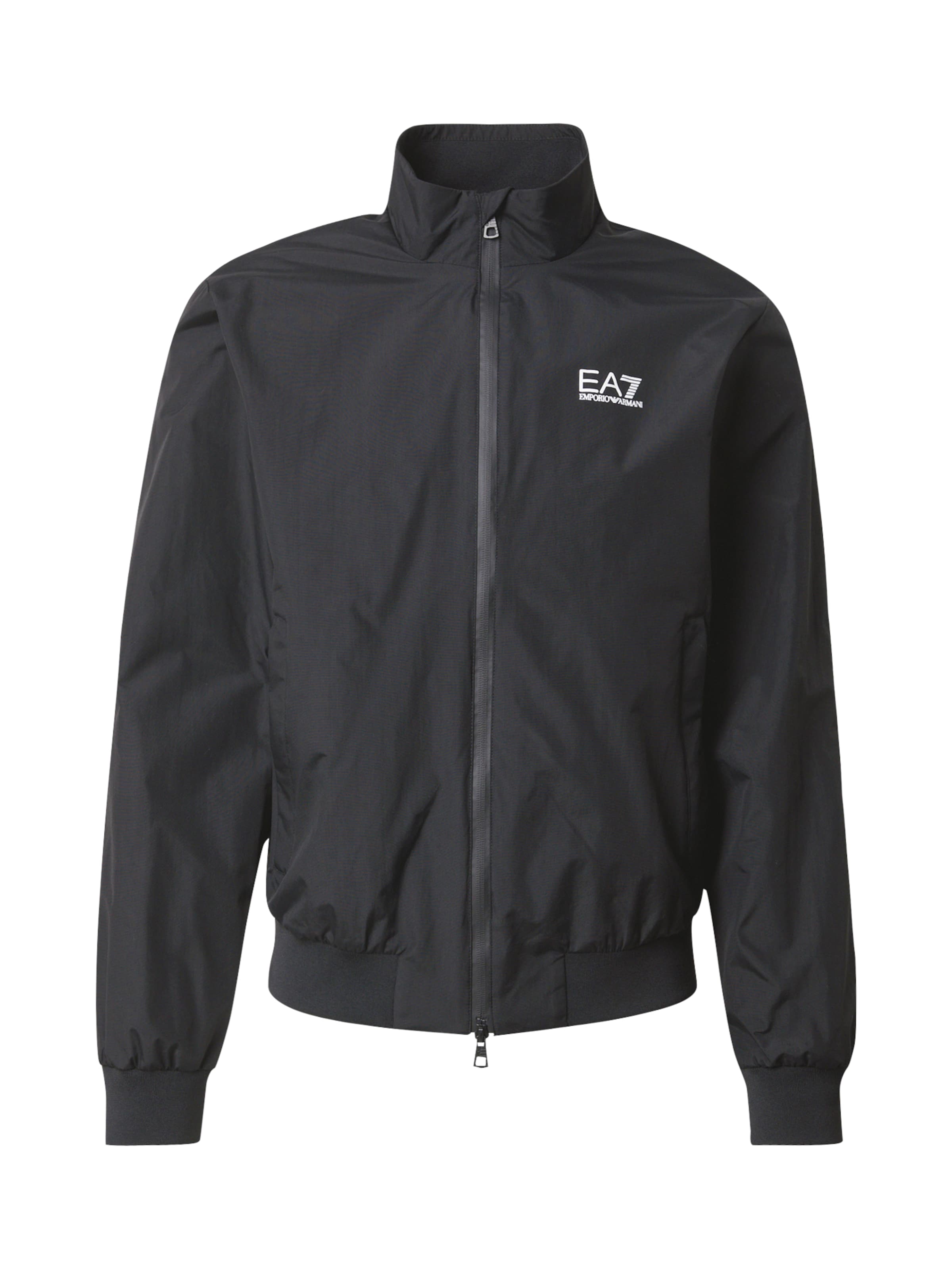 EA7 Emporio Armani Φθινοπωρινό και ανοιξιάτικο μπουφάν σε μαύρο: μπροστά