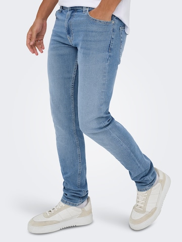 Coupe slim Jean 'ONSLOOM' Only & Sons en bleu : devant