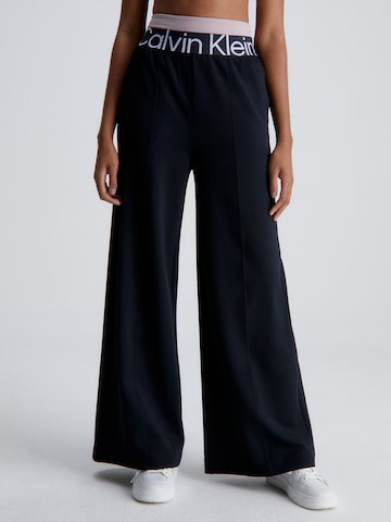 Calvin Klein Sport Wide leg Sportbroek in Zwart: voorkant