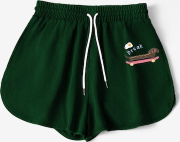 GORHEY Loosefit Broek in Groen: voorkant