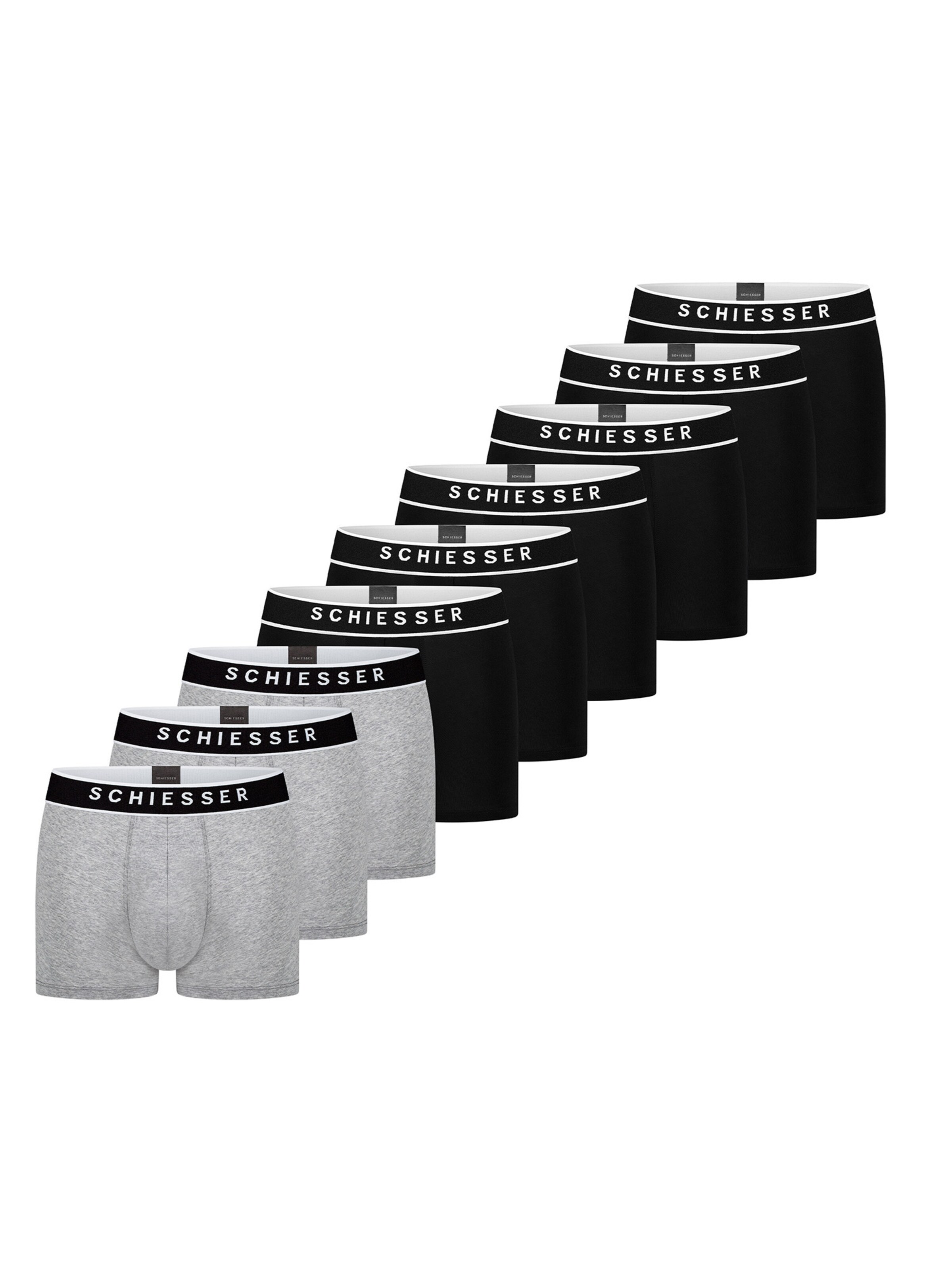 SCHIESSER Boxershorts '95/5 Organic Cotton' in Grijs: voorkant