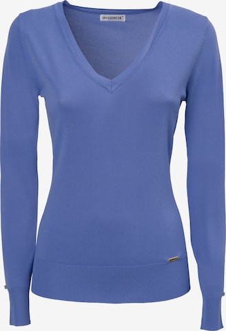Influencer Pullover in Blau: Vorderseite