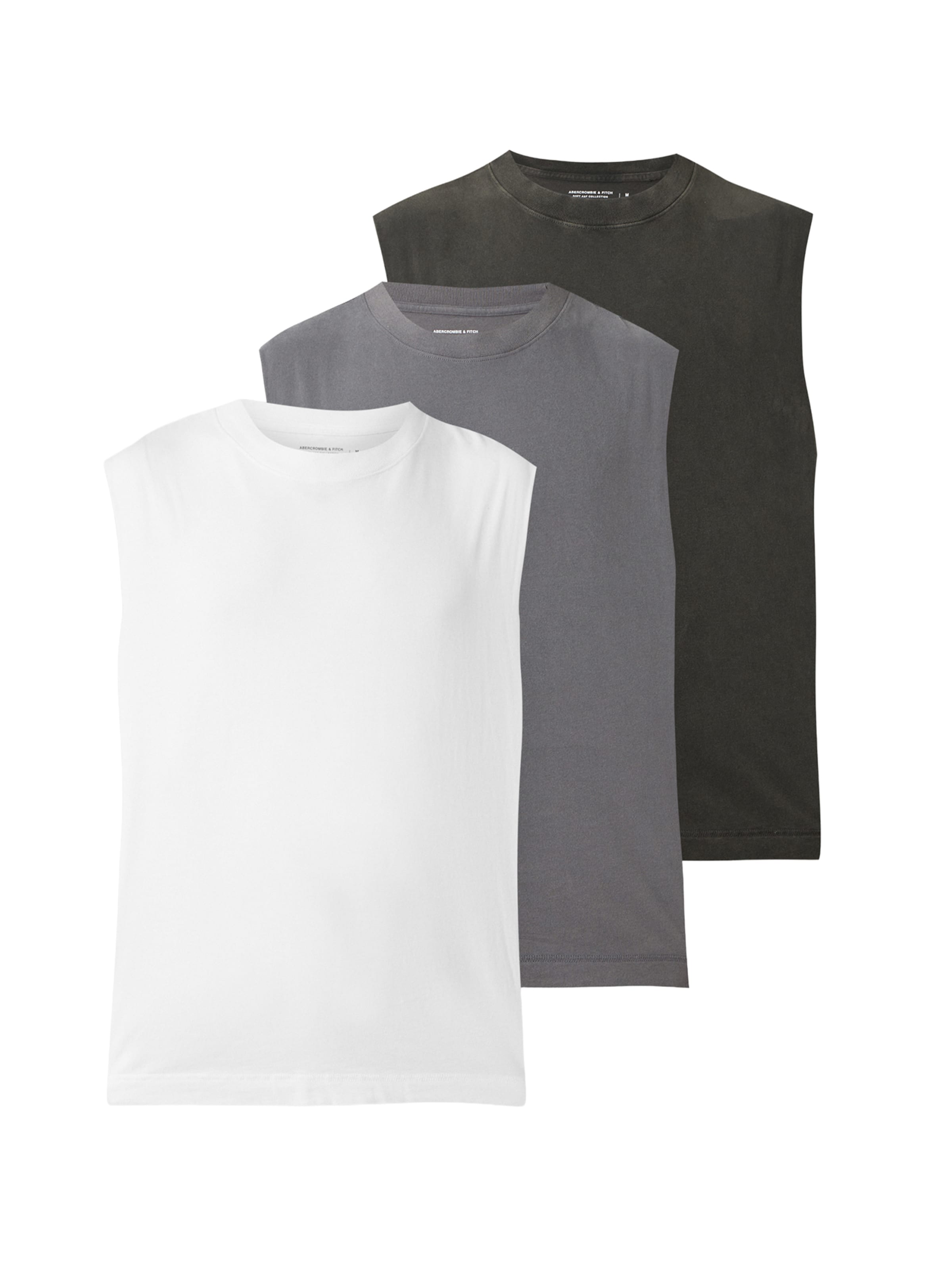 Abercrombie & Fitch Shirt in Dark grey / Black denim / White, Item view