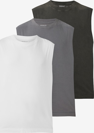 Abercrombie & Fitch Majica veličine S u tamo siva / crni traper / bijela, Pregled proizvoda
