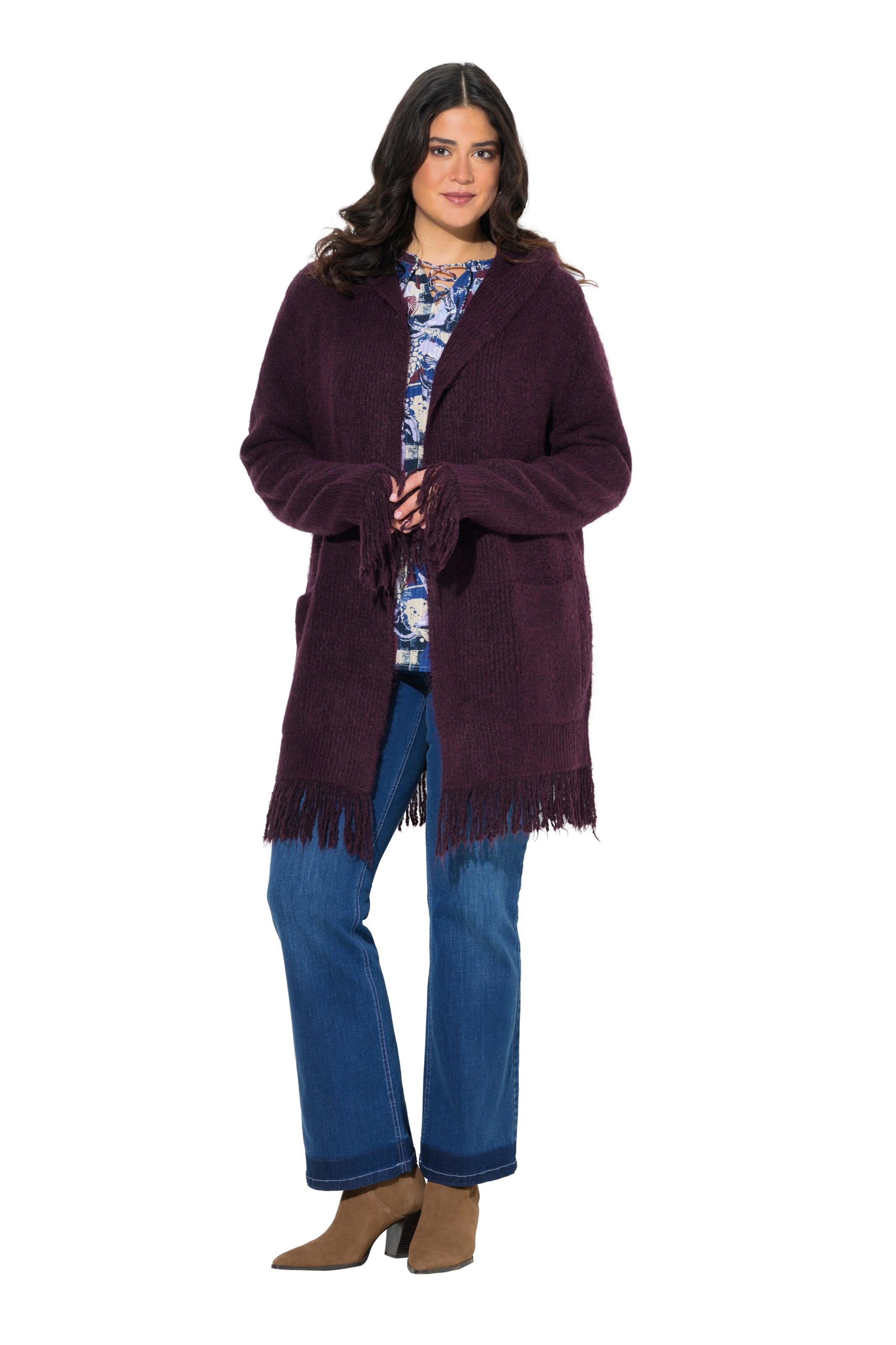 Ulla Popken Strickjacke in Lila