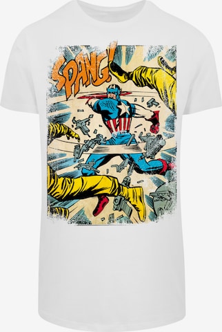 T-Shirt 'Marvel Captain America Spang' F4NT4STIC en blanc : devant
