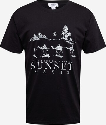 BURTON MENSWEAR LONDON T-shirt 'Sunset Oasis' i svart: framsida