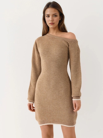My fashion Gebreide jurk in Beige
