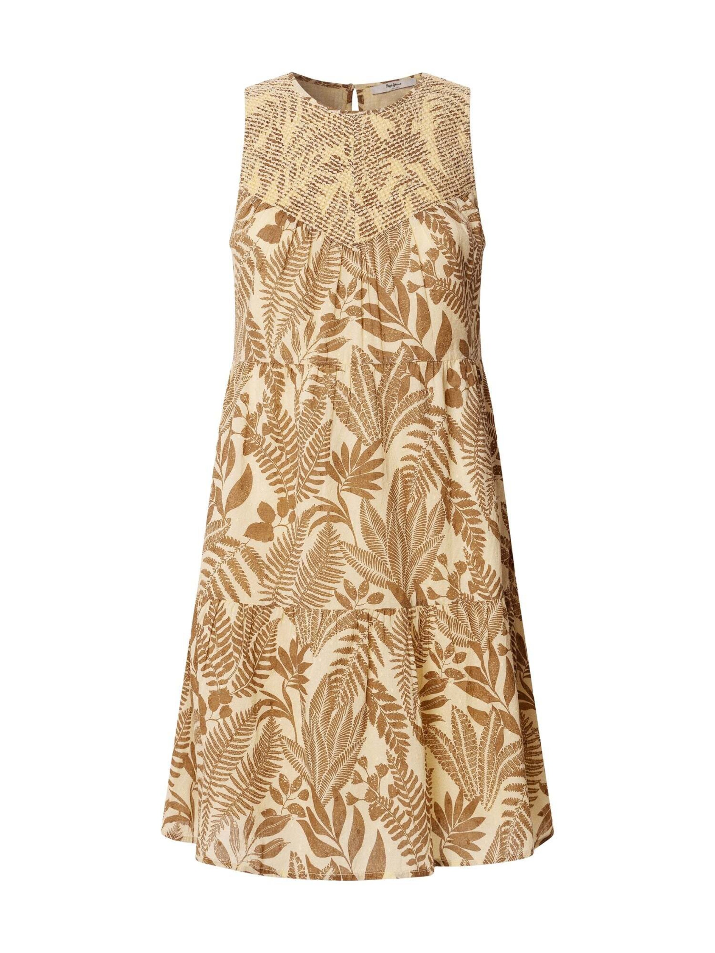 Pepe Jeans Zomerjurk 'Fina' in 40 in de kleur Beige / Bruin, Productweergave