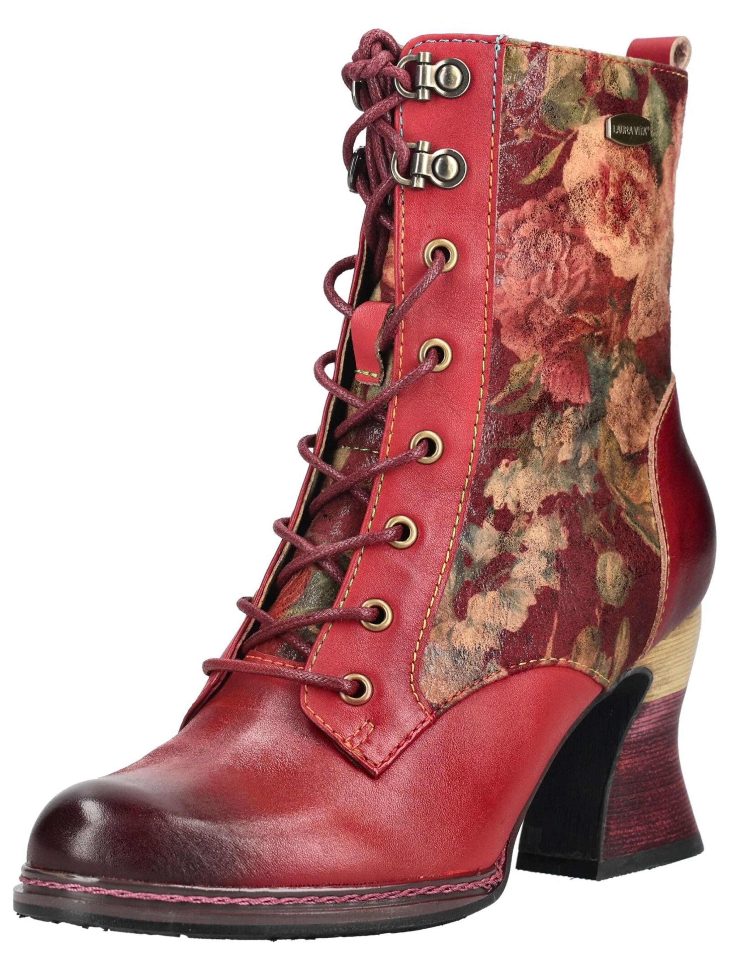 Bottines à lacets Laura Vita en rouge : devant
