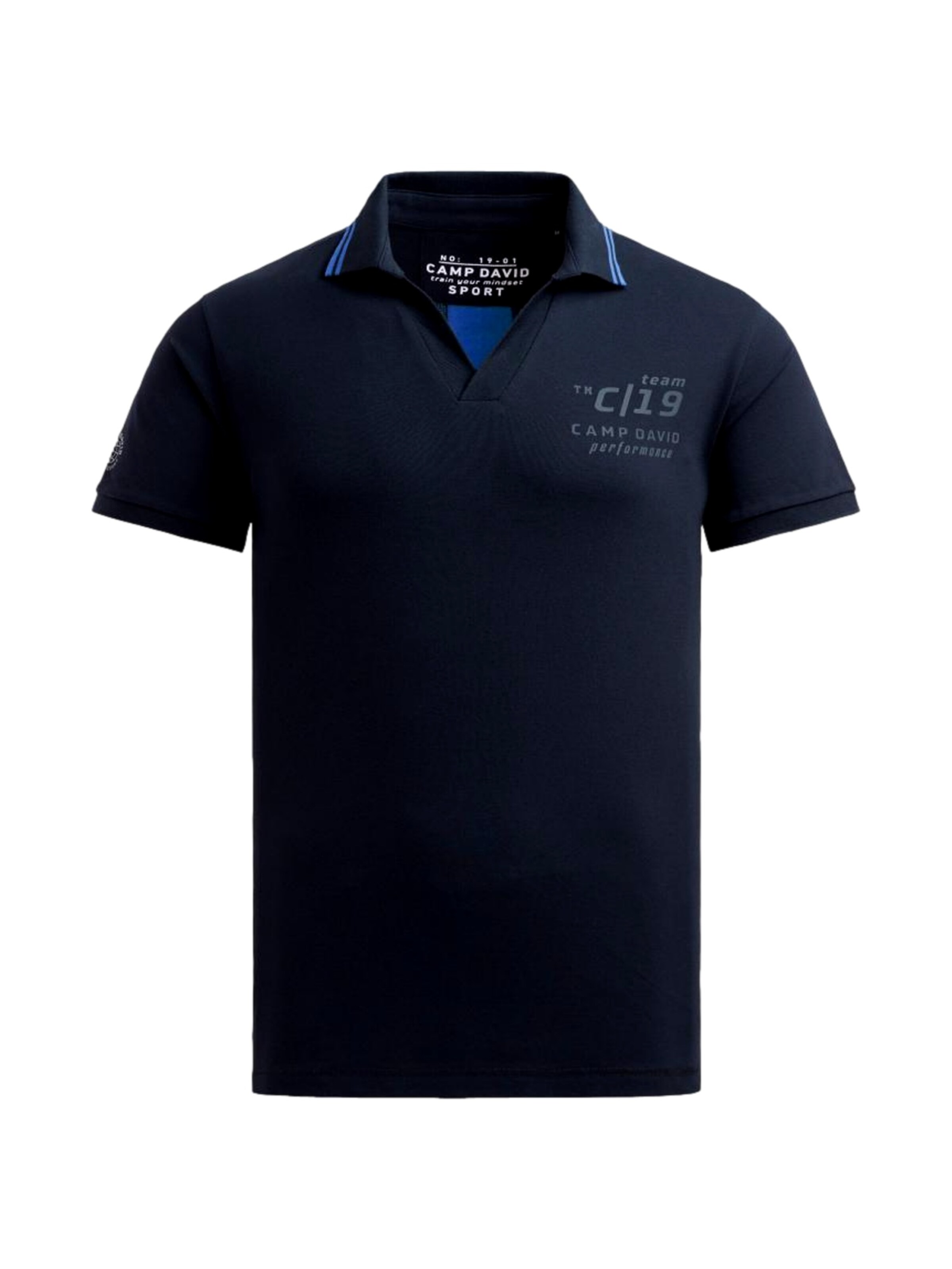 T-Shirt 'Game.Set.Match' CAMP DAVID en bleu : devant