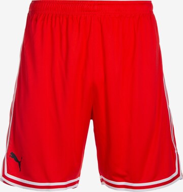 Regular Pantalon de sport 'Hoops Team Game' PUMA en rouge : devant