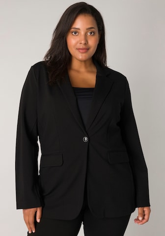 BASE LEVEL CURVY Blazer in Schwarz: predná strana