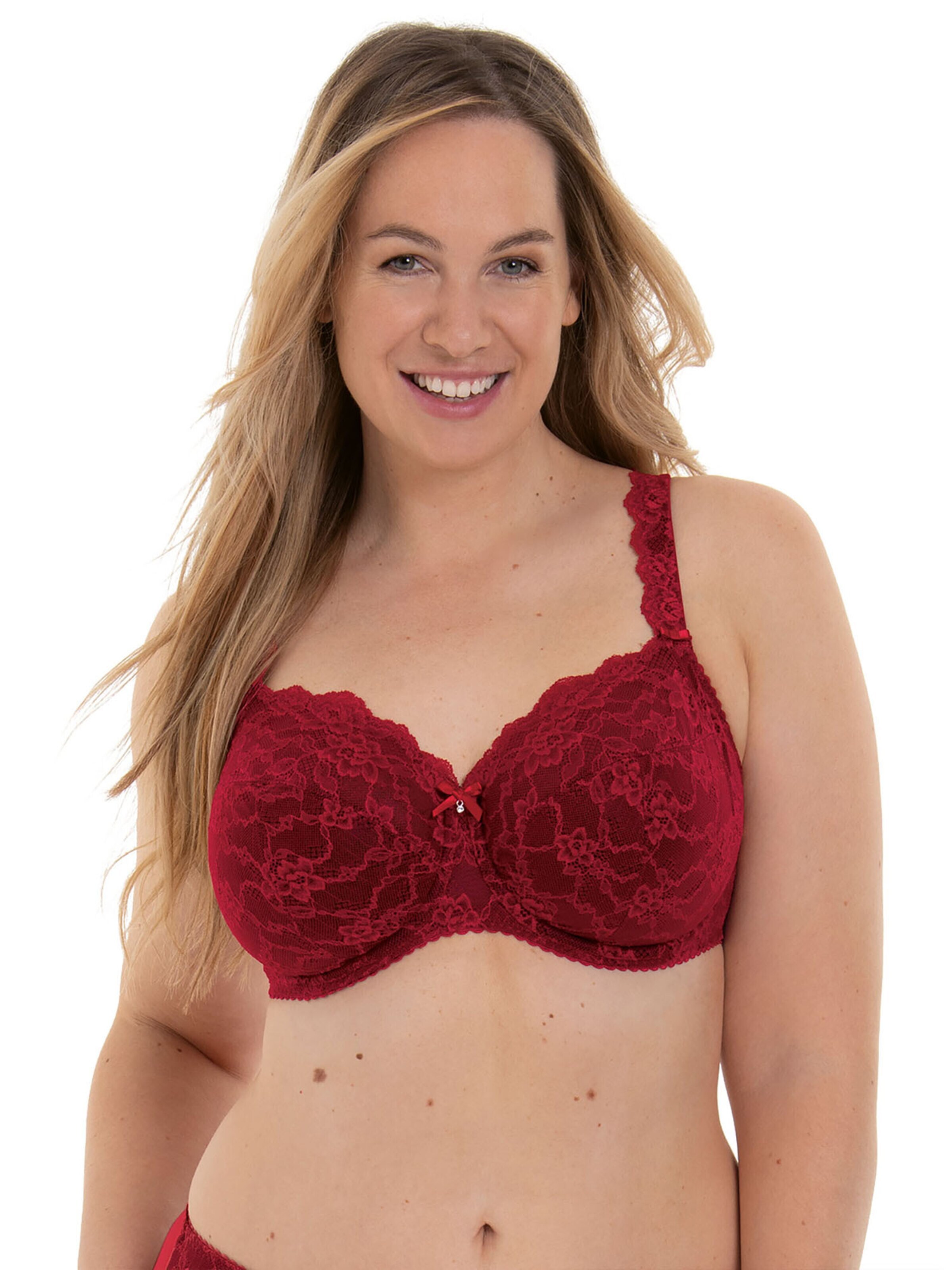 ANITA Minimiser Bra 'Bobette' in Red: front