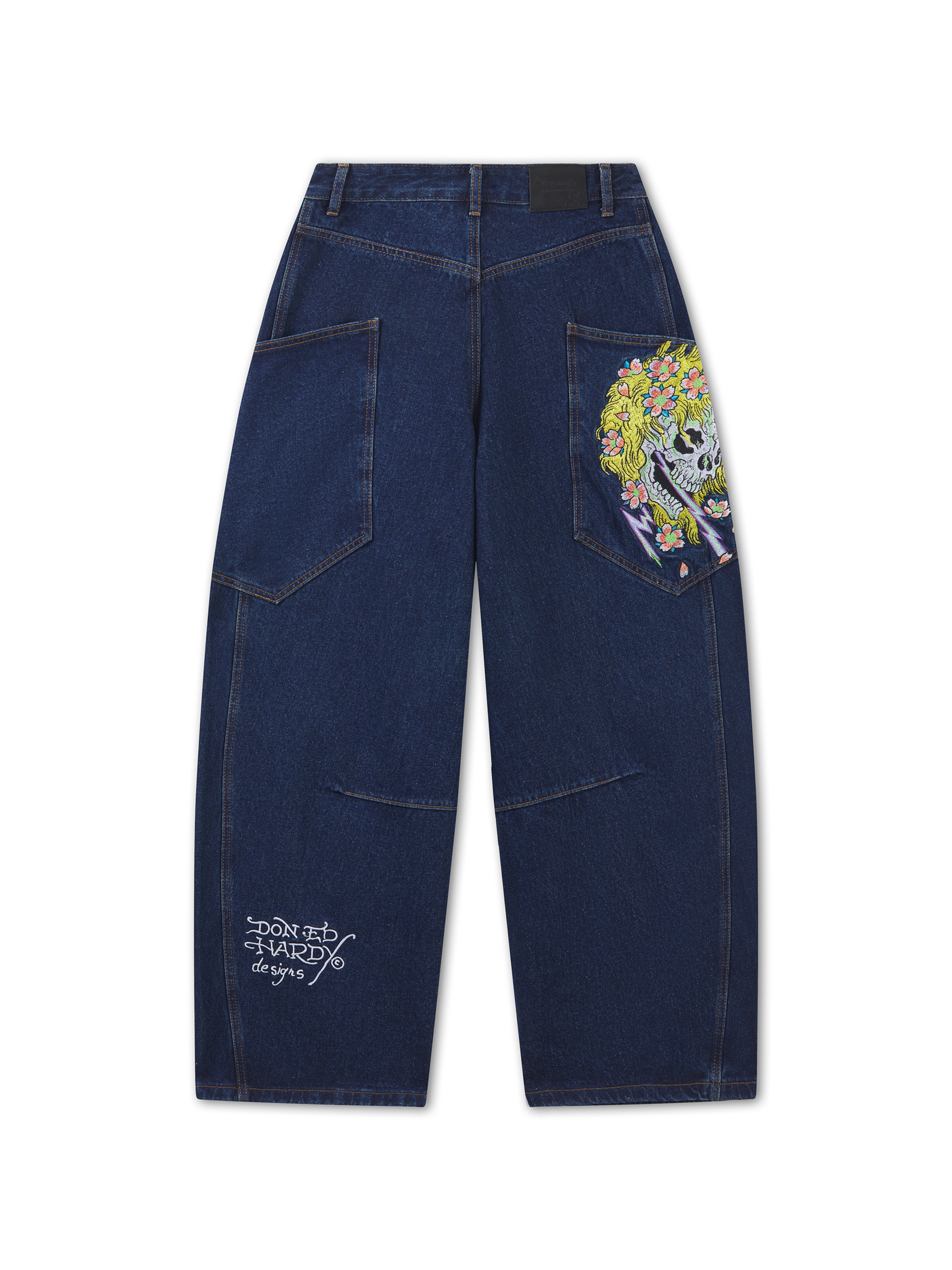 Ed Hardy Loosefit Jeans 'Gothic Skull' in Blau