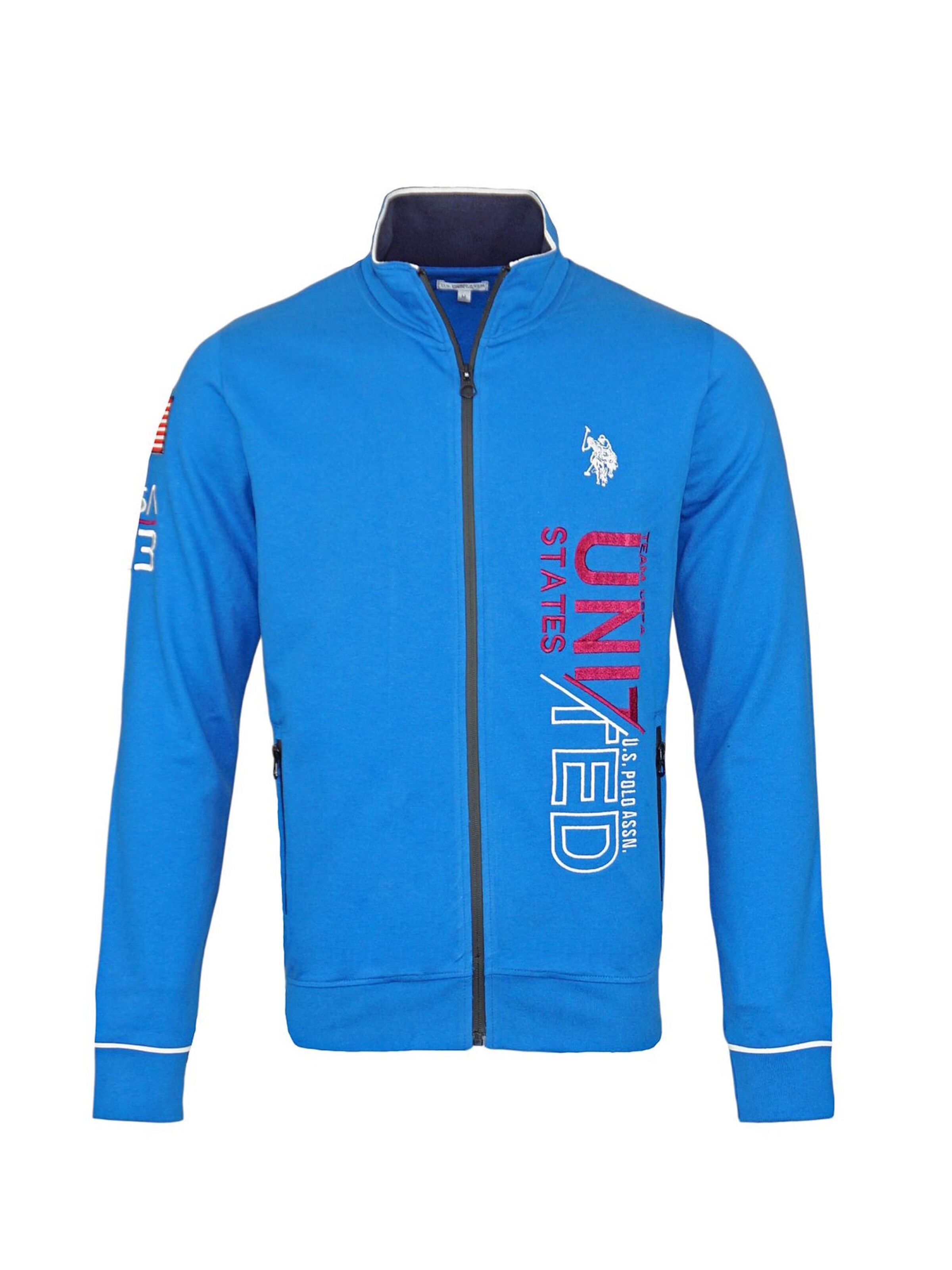 U.S. POLO ASSN. Sweatvest in Blauw: voorkant