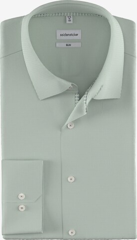 SEIDENSTICKER Slim Fit Hemd 'Patch3' in Grün