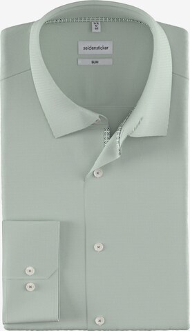 SEIDENSTICKER - Slim Fit Camisa clássica 'Patch3' em verde