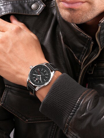 SWISS MILITARY HANOWA Uhr 'Afterburn Gmt' in Schwarz: Vorderseite