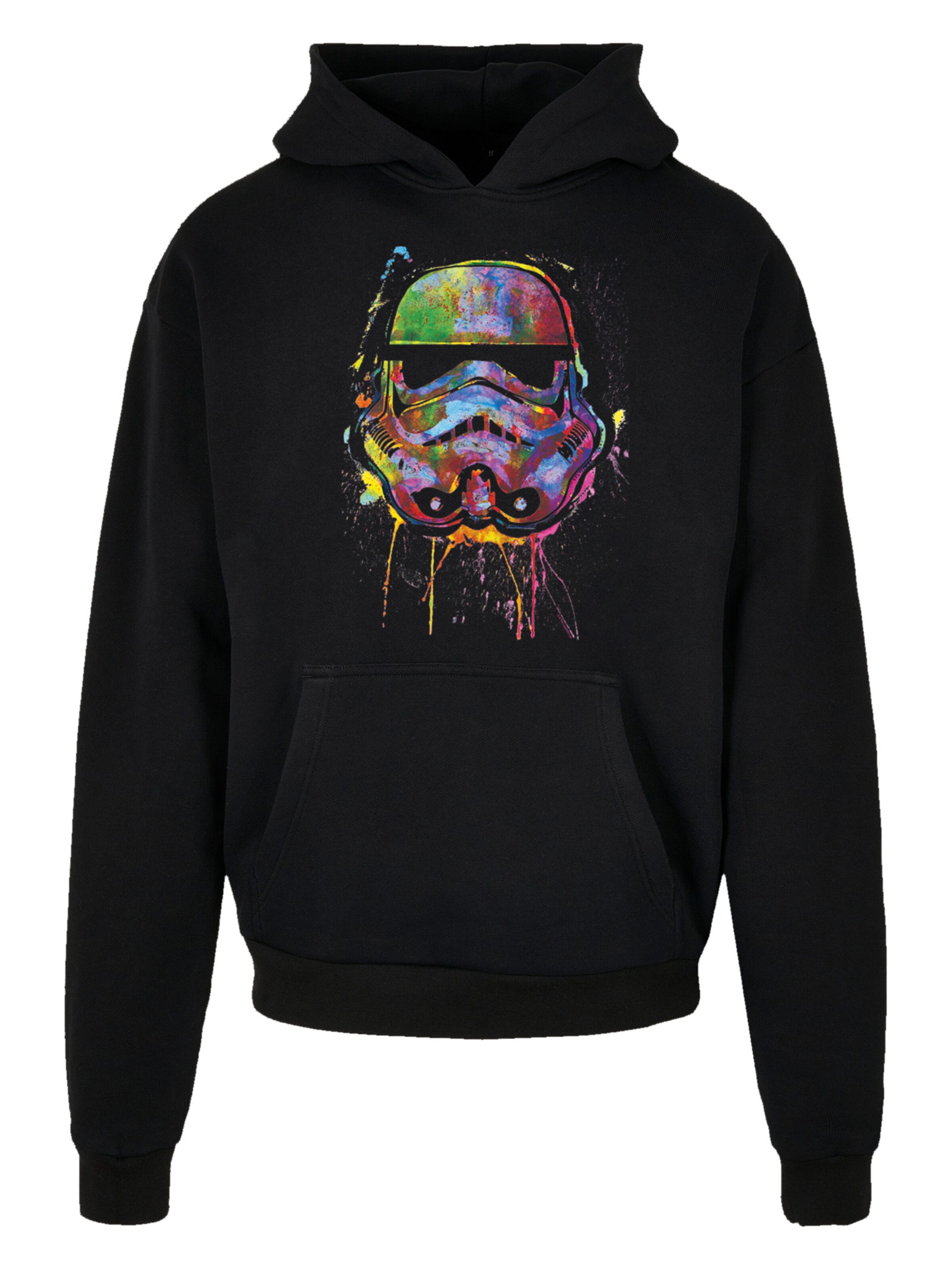Sweat-shirt 'Stormtrooper Paint Splats' F4NT4STIC en noir : devant
