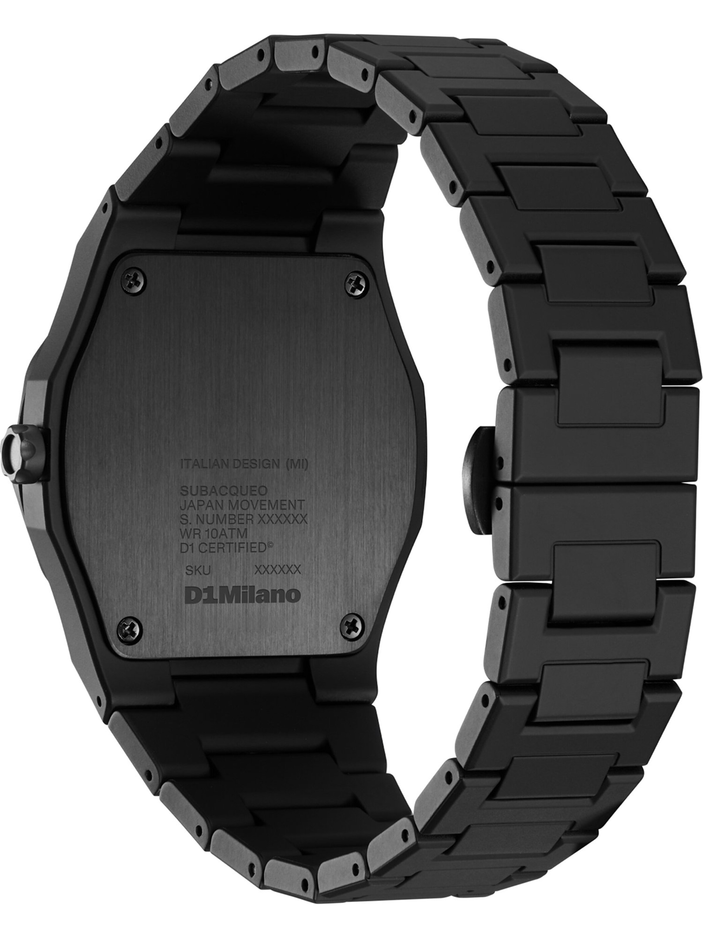 D1 Milano Analoguhr in Schwarz