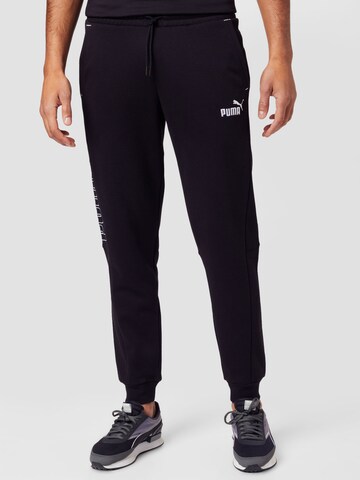 PUMATapered Sportske hlače 'Power' - crna boja: prednji dio