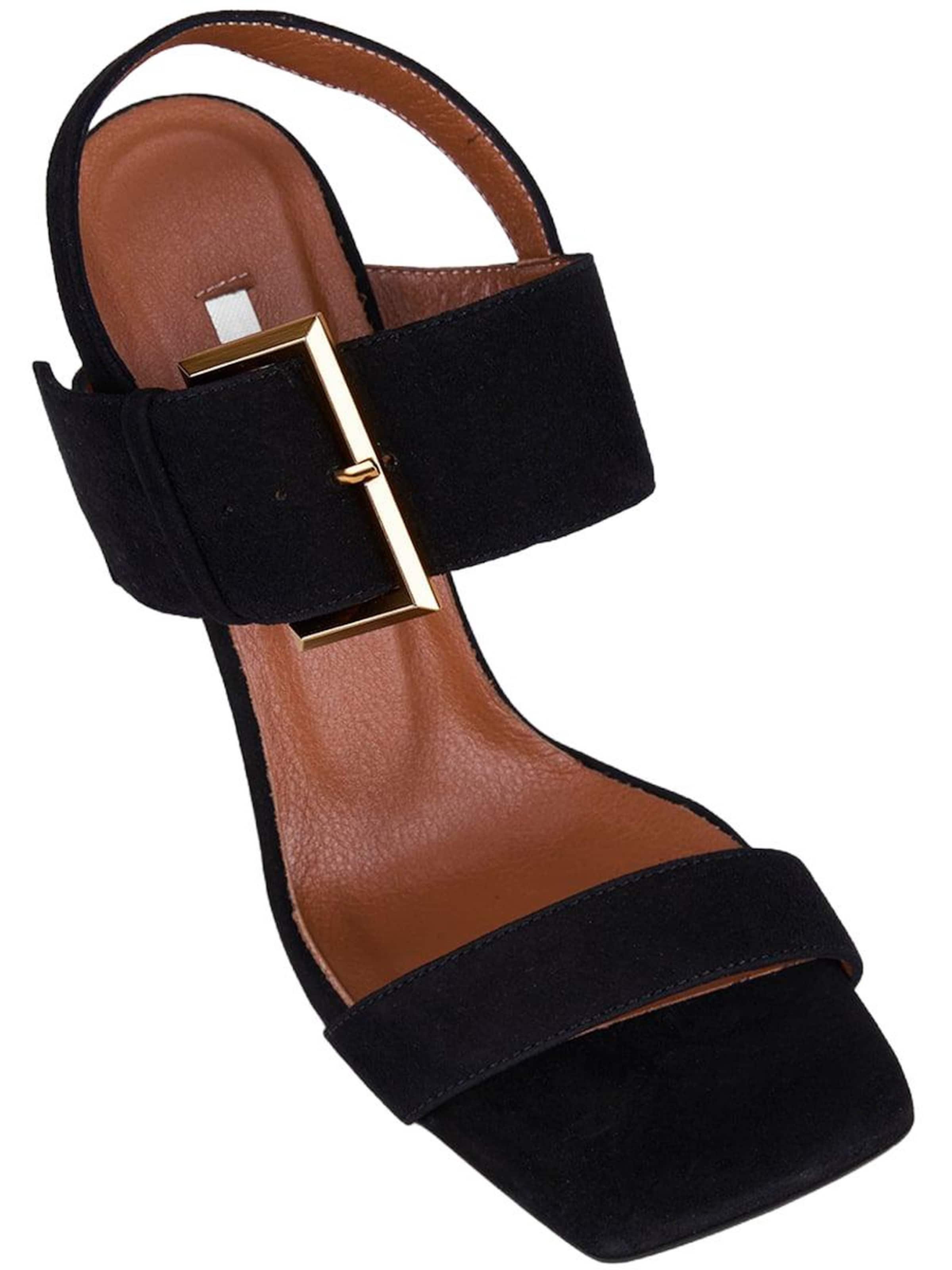 Desa Strap sandal 'DESA Damen-Abendsandalen aus Wildleder mit Schnallendetail' in Black