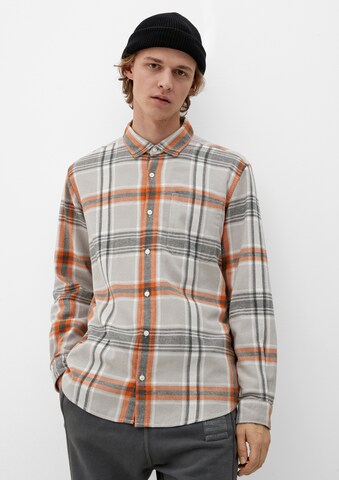 QS Regular fit Overhemd in Grijs: voorkant