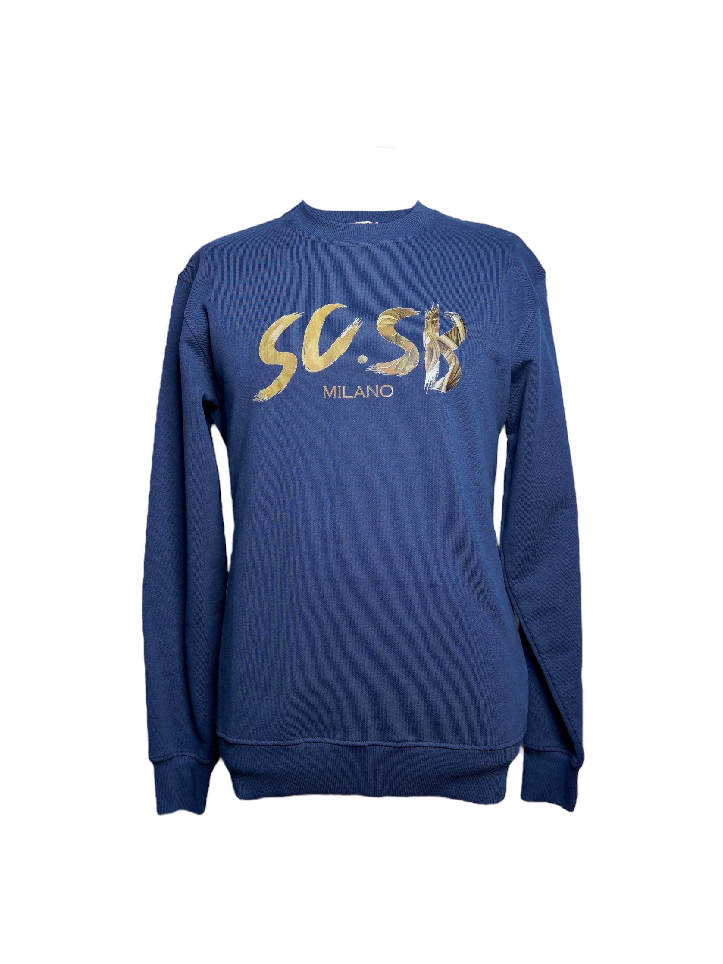 SC.SB Milano Sweatshirt 'overgrown'‌‌‌‌‌‌‌‌‌ in Blau: Vorderseite