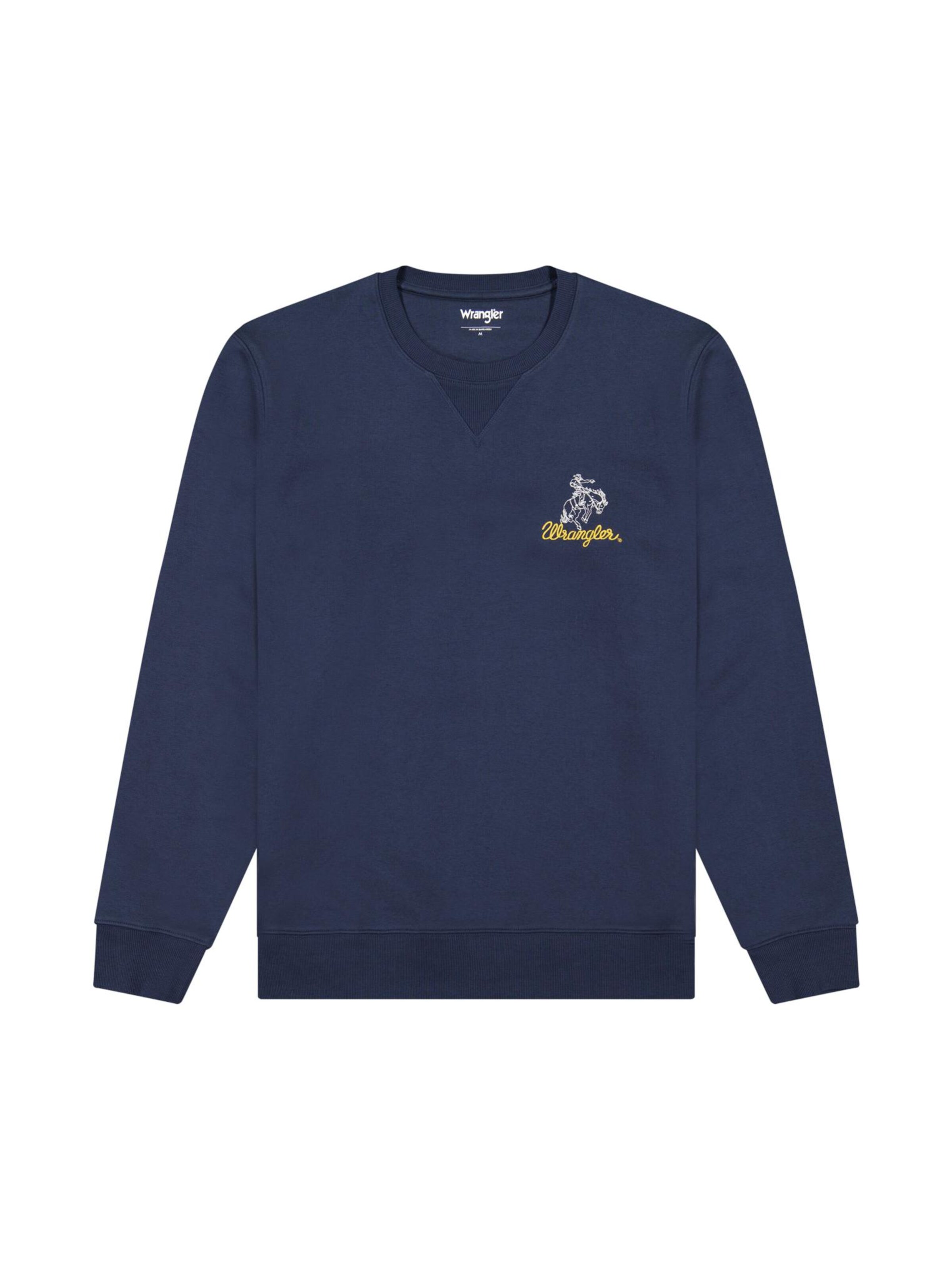 WRANGLER Sweatshirt 'Embroidery Crew' in Blue: front