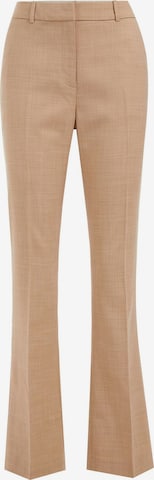 WE Fashion Boot cut Trousers with creases in Beige: front