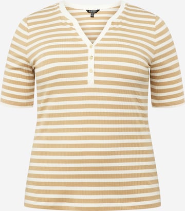 Lauren Ralph Lauren Plus Shirt 'ABIDEMI' in Bruin: voorkant