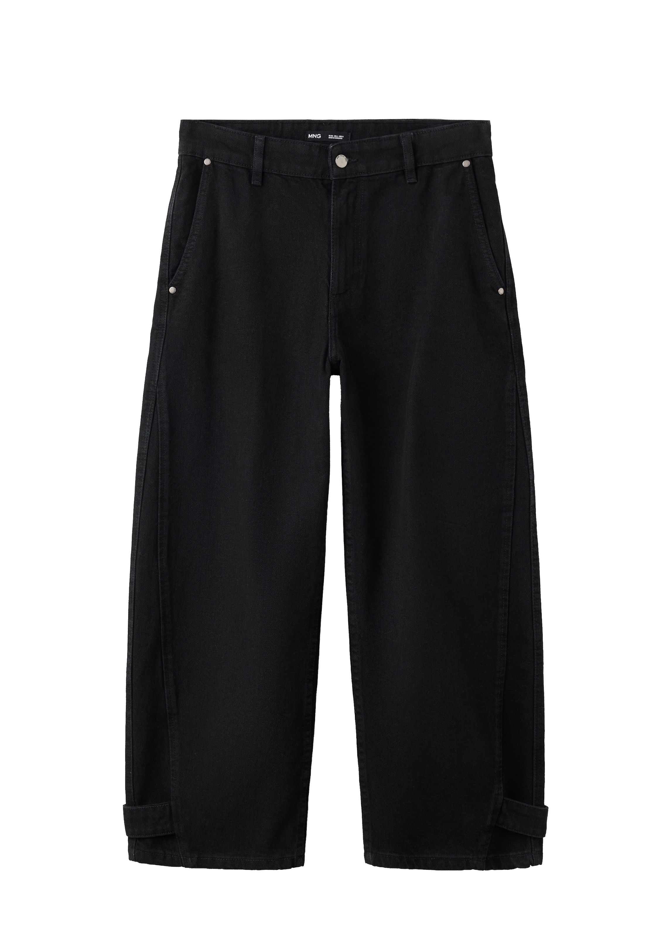 MANGO Regular Jeans 'CLOTILDE' in Zwart: voorkant