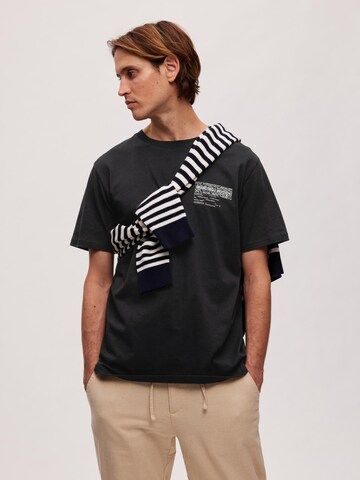 SELECTED HOMME Shirt 'Ajax' in Zwart