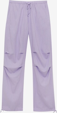 Loosefit Pantalon Pull&Bear en violet : devant
