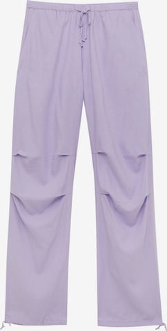 Pull&Bear Trousers in Purple: front