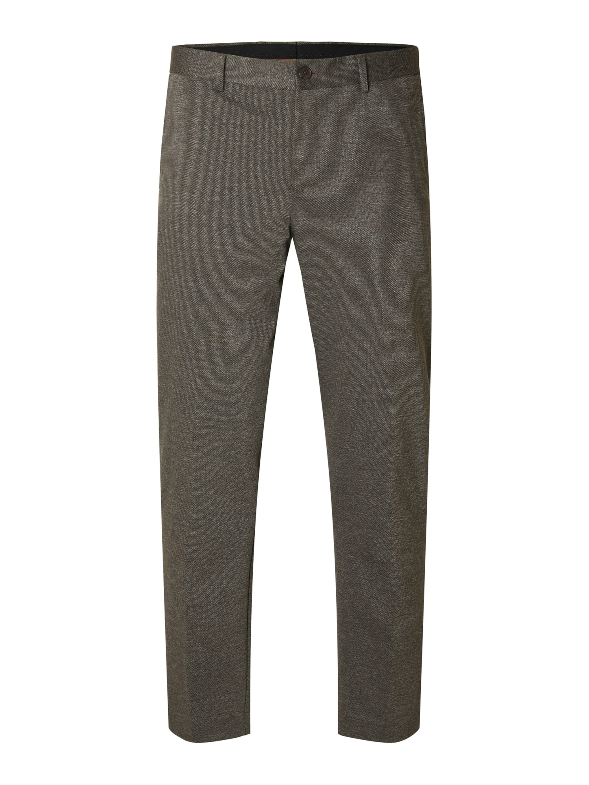 SELECTED Úzky strih Chino nohavice 'SLHAITOR' - Hnedá: predná strana