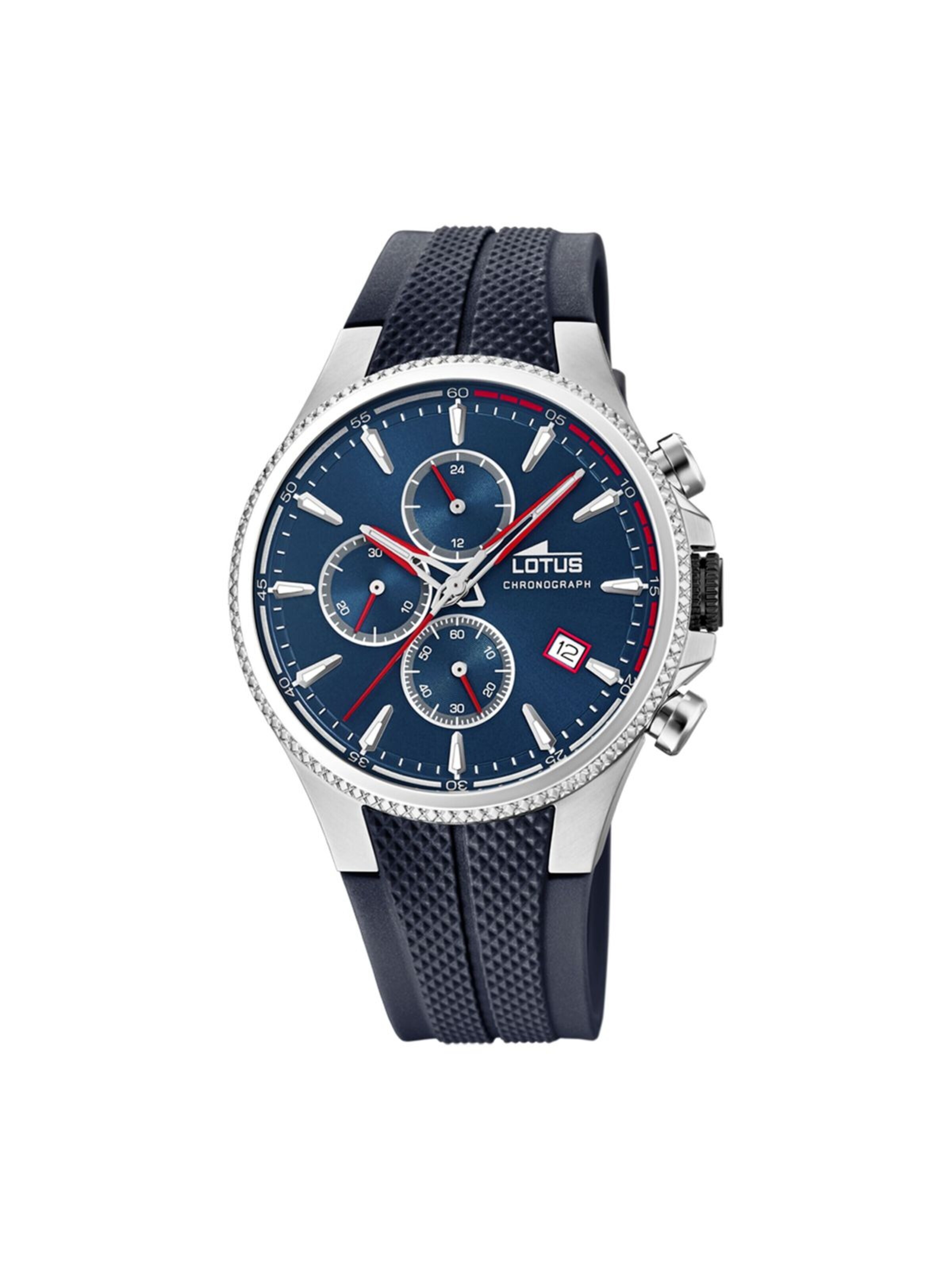 Montre à affichage analogique Lotus en bleu : devant