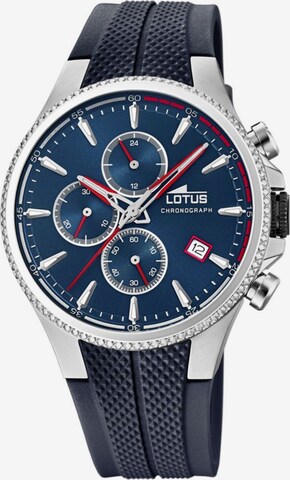 Montre à affichage analogique Lotus en bleu : devant