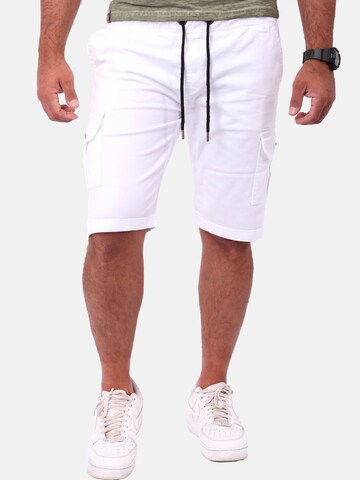 Reslad Regular Cargohose 'Shorts kurze Cargo-Shorts' in Weiß