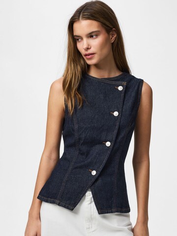 Gilet PIECES en bleu : devant