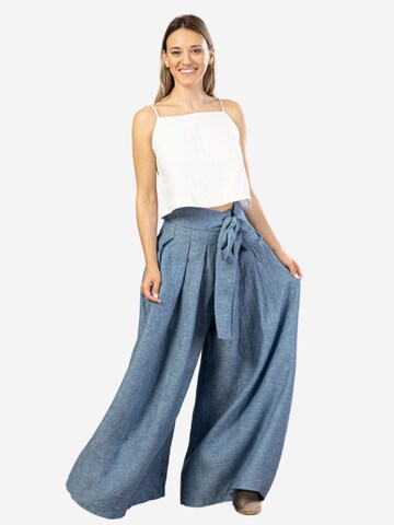 Nikka Place Wide Leg Hose 'Freesia' in Blau