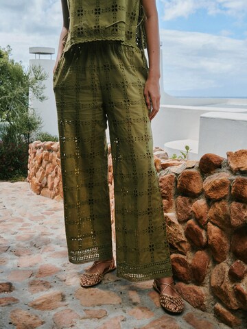 Next Wide Leg Hose in Grün: Vorderseite