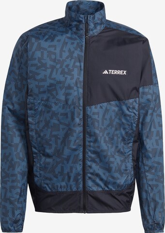 ADIDAS TERREX Athletic Jacket in Blue: front