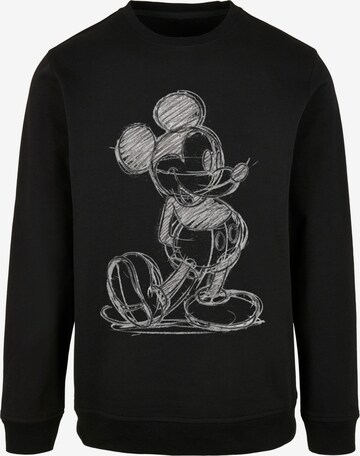 ABSOLUTE CULT Sweatshirt 'Mickey Mouse - Sketch' in Zwart: voorkant