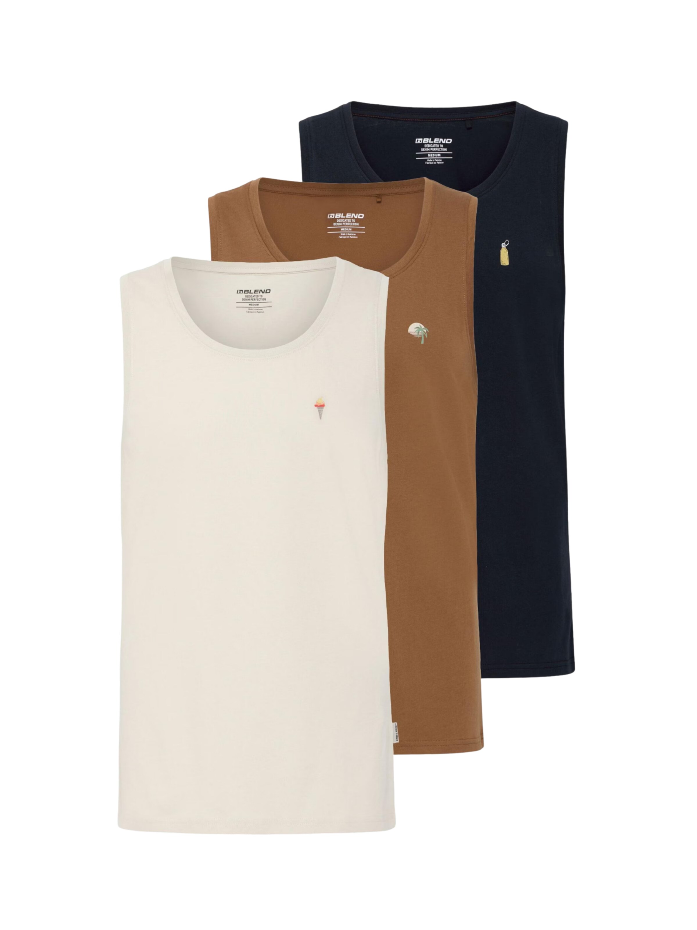 BLEND Shirt ' BHEmbo 3 Pack ' in Beige: front
