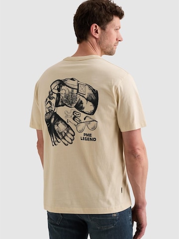 PME Legend Shirt 'T-shirt in jersey with small artwork on the chest' in Beige: voorkant