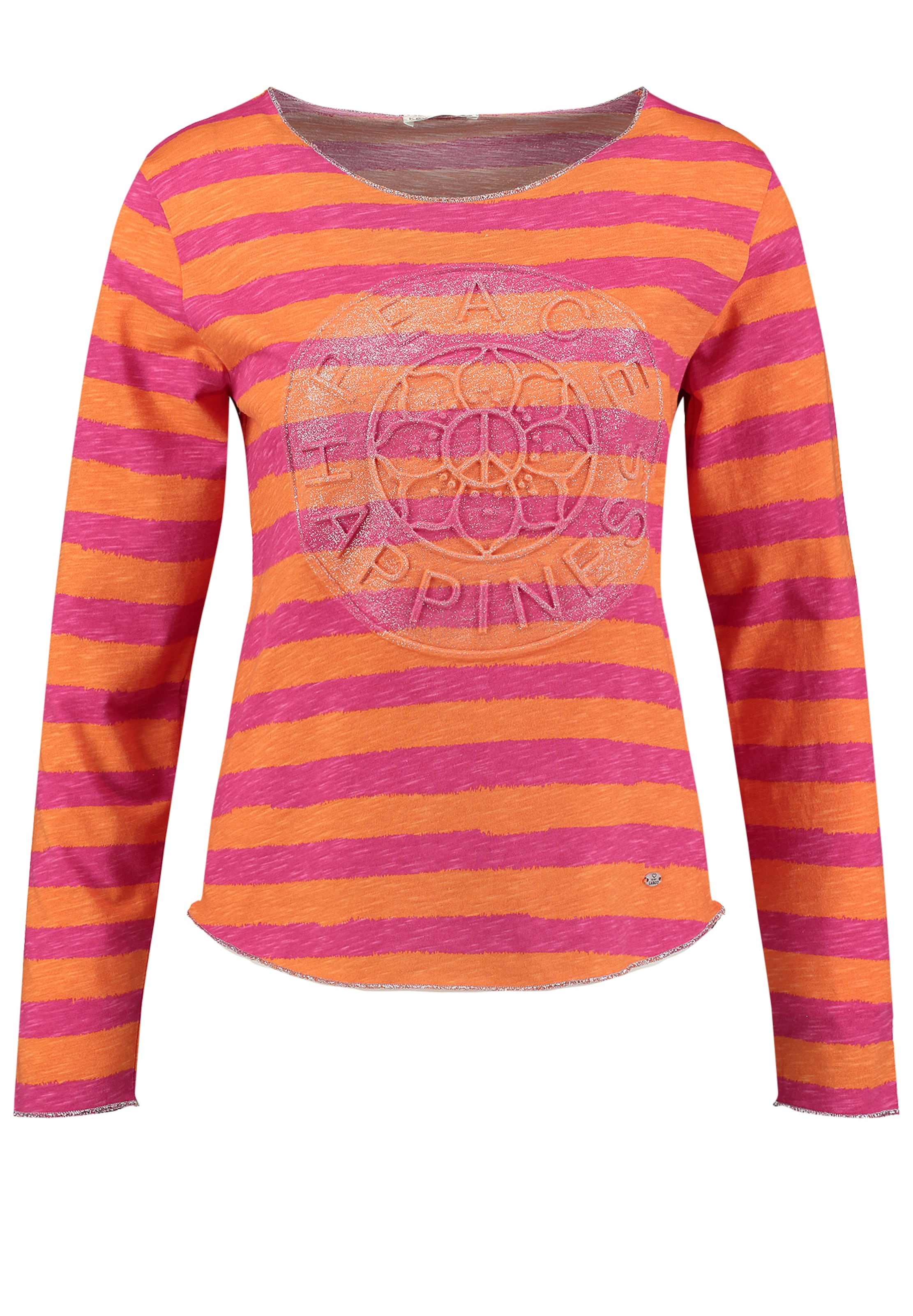 Key Largo Shirt 'Happiness' in Orange: Vorderseite
