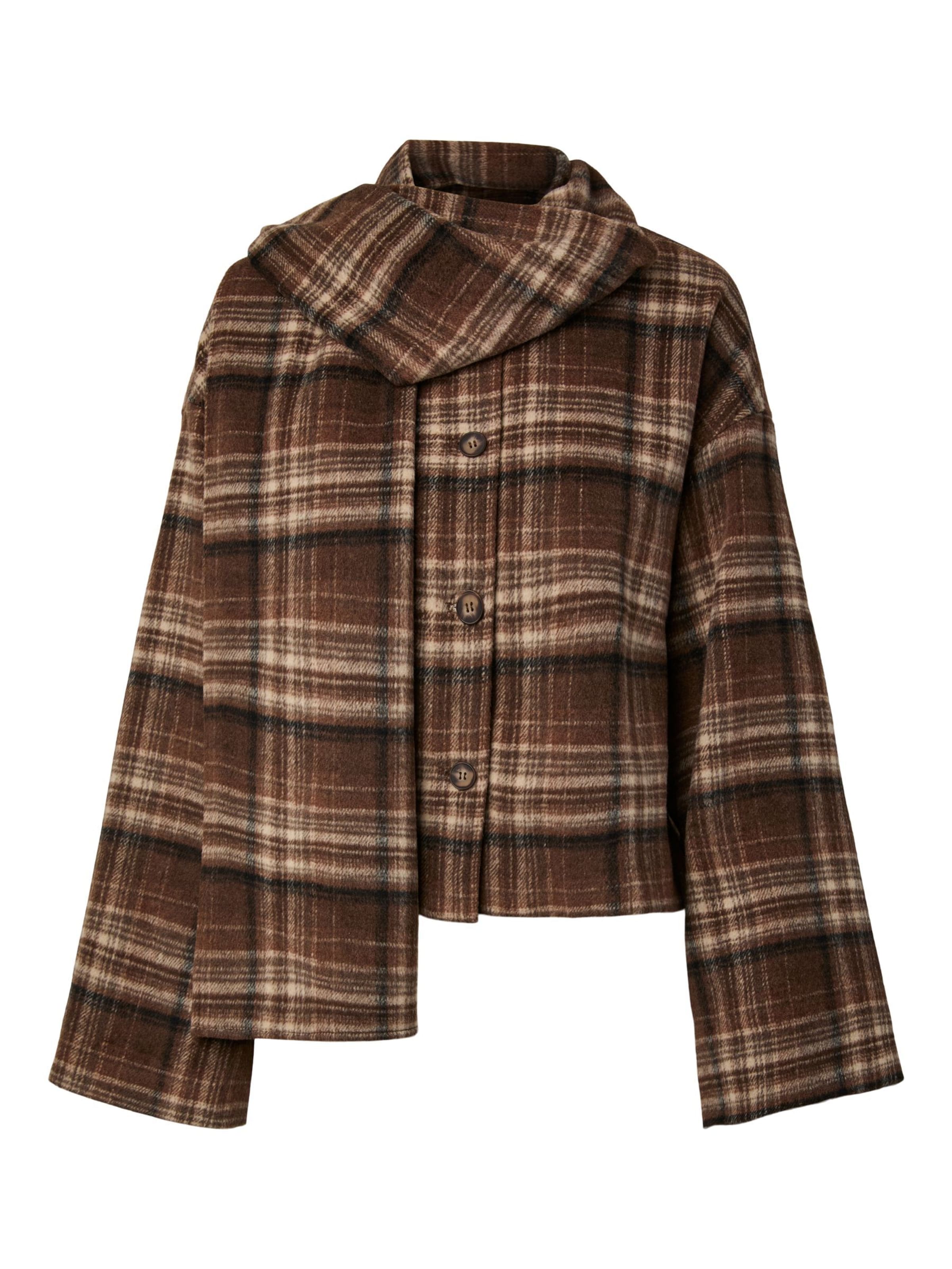 PIECES Jacke 'AMALIA ' in Braun: Vorderseite