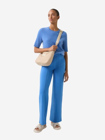 BOGNER Wide leg Pleat-Front Pants in Blue